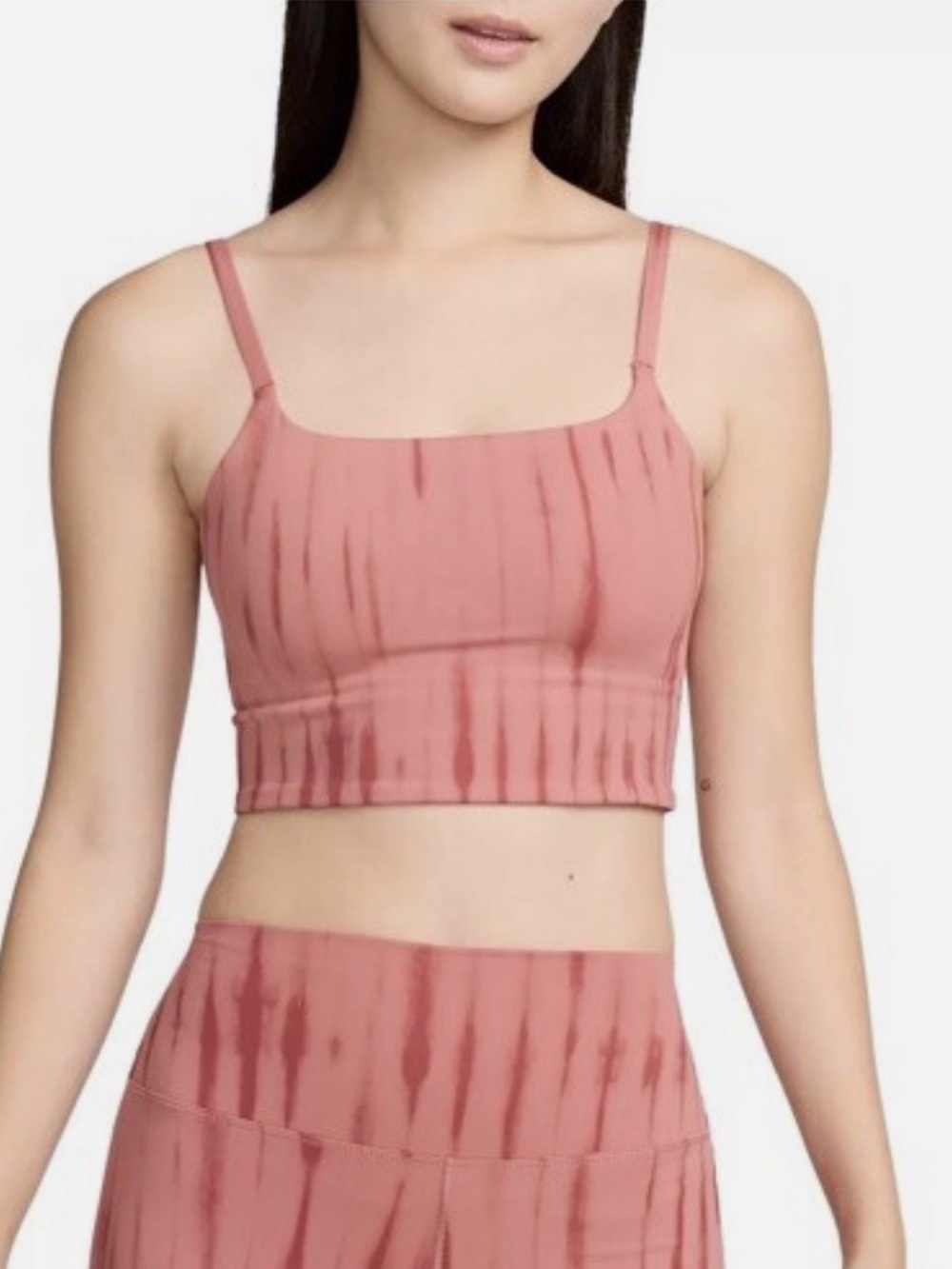 Nike Women’s One Light Support Lightly Lined Longline Printed Sports Bra Pink M